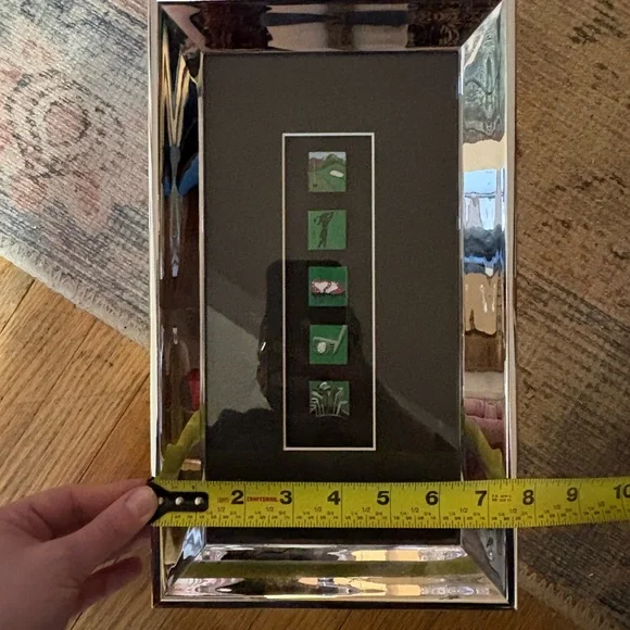 Hand Painted Miniature Golf Art Shadow Box Framed Magnetic Tiles - Picture 5 of 6